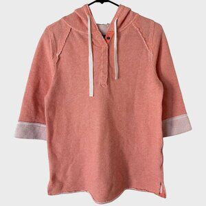 Soft Surroundings Just Beachy French Terry Hoodie Women's Size Small Coral Pink